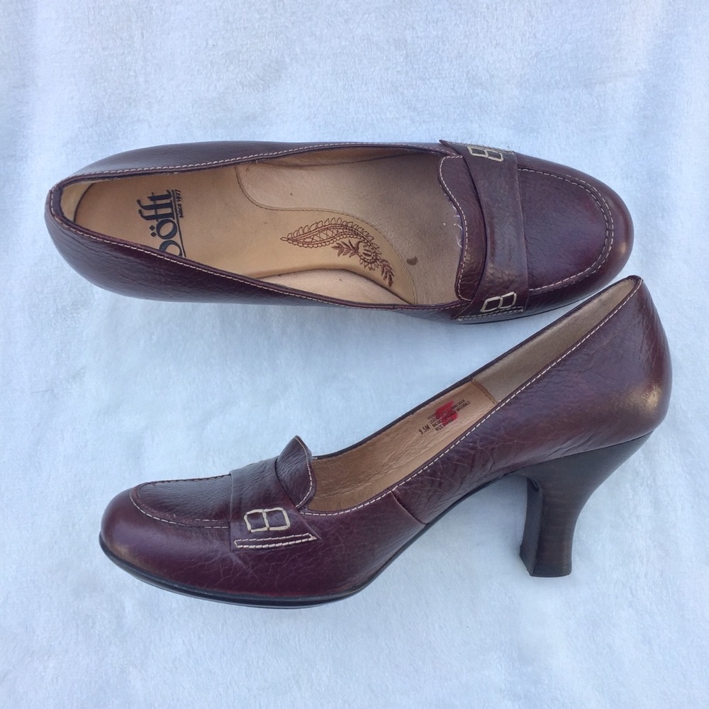 Sofft Burgundy Leather Heels